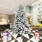 Weihnachtsbaum, komplett dekorierter Tannenbaum, solide Metallbeine, natürlich Alpin, für drinnen und künstlicher Weihnachtsbaum, beflockt, schneebedeckt, dekorierte Bäum，Gre