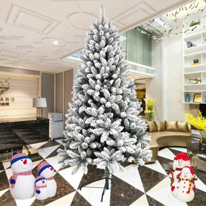 Weihnachtsbaum, komplett dekorierter Tannenbaum, solide Metallbeine, natürlich Alpin, für drinnen und künstlicher Weihnachtsbaum, beflockt, schneebedeckt, dekorierte Bäum，A-1