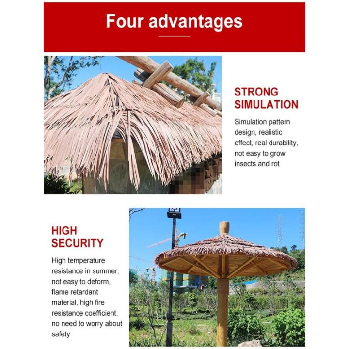 ZJGZDCPHDPB Palm Thatch Roll Künstliche Stroh Kunststoff Künstliche PVC Holzhaus Pavillon Fake Stroh Natürliche Dachdekoration Feuerfest Und Flammenhemmend Thatch Roll—0.5x0.5