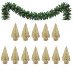 12 Stück Weihnachtsbaum aus Sisal Seidenzeder Miniatur Kiefer Flaschenbürstenbäume künstlicher mattierter Sisal-Weihnachtsbaum für die Weihnachtsdekoration,Tischdekoration