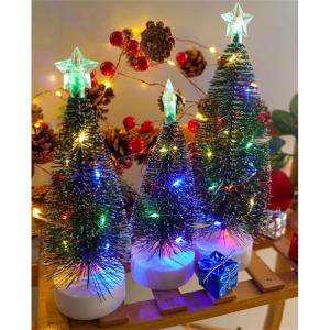 Weihnachtsbaum Klein mit Beleuchtung 3PCS Tisch Mini Weihnachtsbaum Geschmückt mit LED Lichterkette Tabletop Kleiner Weihnachtsbaum Mini Tannenbaum Künstlich Klein Weihnachtsdeko
