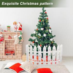 Witte kunststof omheining, 24 stuks, kerstboomomheining, grens van kunststof, kerstboomomheining voor kinderen, wit, kunststof, lattenhek, decoratie, voor Kerstmis, bruiloft, feest