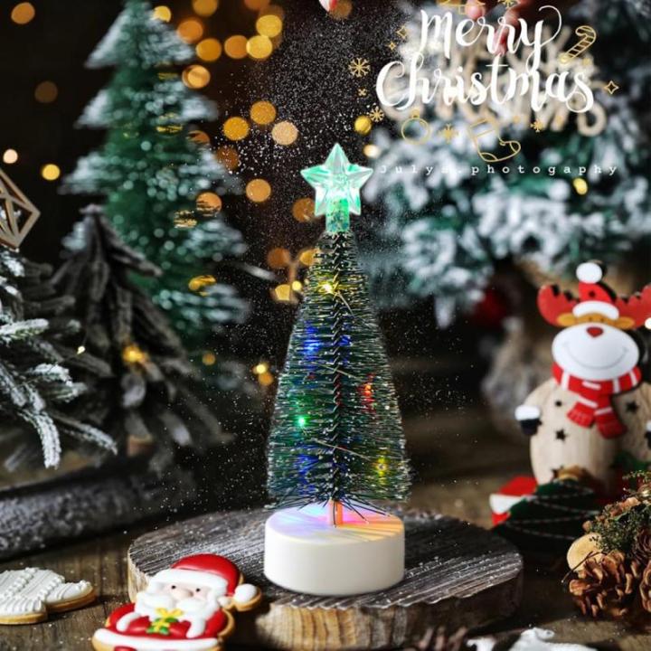 Weihnachtsbaum Klein mit Beleuchtung 3PCS Tisch Mini Weihnachtsbaum Geschmückt mit LED Lichterkette Tabletop Kleiner Weihnachtsbaum Mini Tannenbaum Künstlich Klein Weihnachtsdeko