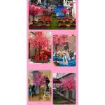 Japanische künstliche Kirschblütenbäume, große rosa Pflanze, Wunschbaum, handgefertigte künstliche Seidenblumen, Party, Restaurant, Einkaufszentrum, Dekoration, 1,5 x 1,5 m