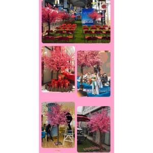 Japanische künstliche Kirschblütenbäume, große rosa Pflanze, Wunschbaum, handgefertigte künstliche Seidenblumen, Party, Restaurant, Einkaufszentrum, Dekoration, 1,8 x 1,5 m/5,