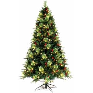 Künstlicher Weihnachtsbaum, Tannenbaum mit Metallständer, künstlicher Weihnachtsbaum für Zuhause, Büro, Innen- und Außenbereich, einfache Montage, 1,8 m