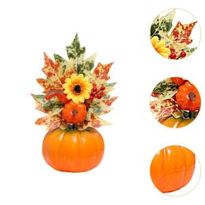 Halloween-Kürbisse, Ahornblätter, Ornament, Herbsternte, Dekor, neuartiges dekoratives Handwerk, Esstisch-Mittelstück für Geschäft und Büro, Style D