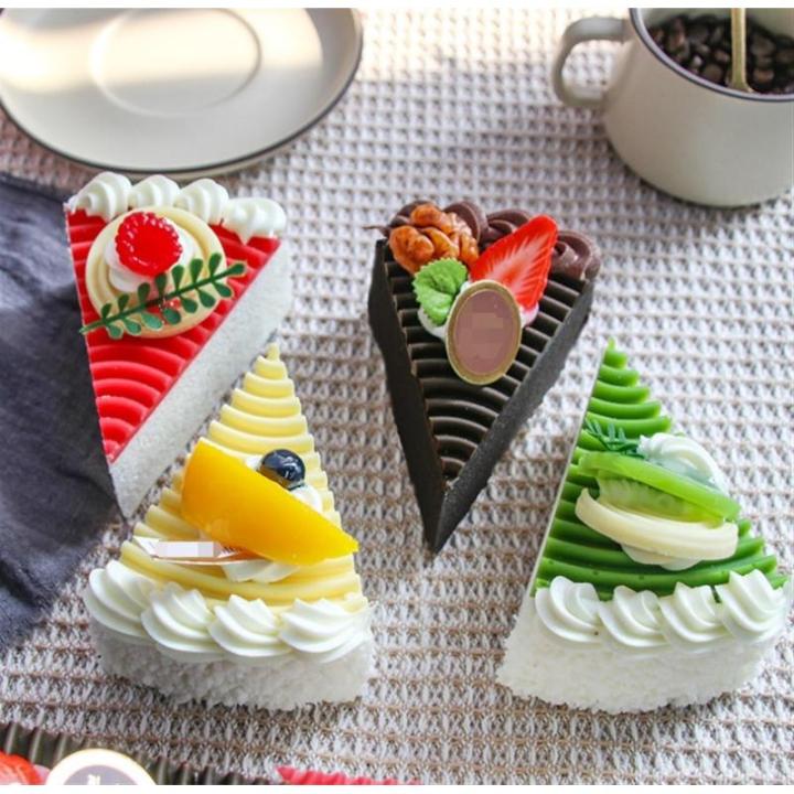 Fake Kuchen künstliche Kuchen 8Pcs Gefälschte Scheibe Kuchen Gefälschte Lebensmittel Shop Kuchen Display Party Dekoration Scheibe Faux Kuchen Modell Realistisches Essen