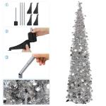Kunstkerstboom 150 cm (5ft) inklapbare klaterboom met kleurrijke pailletten voor huis, kantoor, kerstboomdecoratie