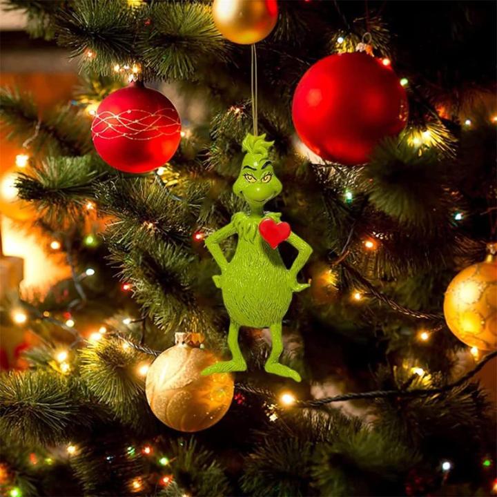 Kerstdecoratie, acryl, kerstboomversiering, groen, schattig, hangende ornamenten, kerstdecoratie, kerstversiering, feestdecoratie voor kerstfeest