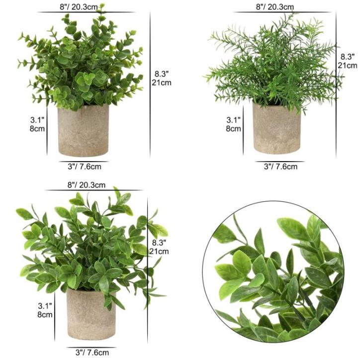 in pot, , klein als echt, 3 stuks, bureauplanten, mini-voor tafeldecoratie, huis, balkon, kantoor, decoratie #1