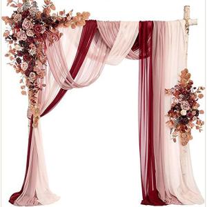 Künstliche Hochzeitsbogen-Blumen (5er-Pack) mit 2 Blumengirlanden und 3 durchscheinenden Gaze-Drapierstoffen für Hochzeit, Party, Kaminsims, Tischläufer, Heimdekoration, 10