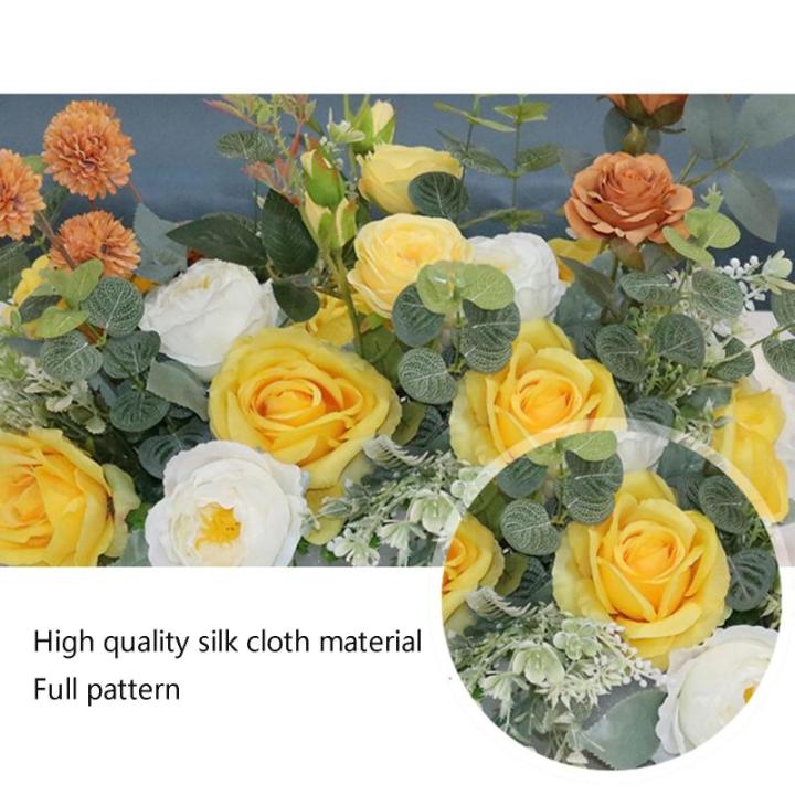 Pastorale Dekoration, Blumenornamente, Künstliche Blumen, Wohnzimmer-Couchtischmöbel, Blumenornamente, 45 X 25 X 15 cm(Yellow)