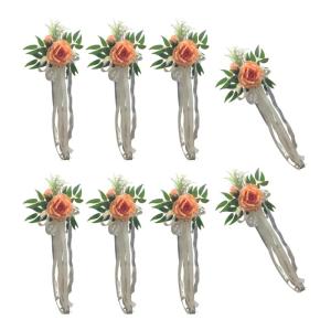 6 Stück Hochzeitszeremonie Ornamente Raffinierte Stuhlverzierungen Mit Künstlichen Blumen Kirchenbänken Blumen