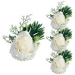 Rose Corsage Armband 4PCs Blumenhandgelenk Corsages mit Perlenkünstlernblumenarmbändern Hochzeit Brautjungfern Corsages für Brautduschen Abschlussball, Corsage Armband
