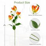 3 stuks kunstbloemen Gloriosa Lily kunstbloemen oranje klimlelie, lengte 84 cm, kunsttakken lentebloemen kunstplant voor bloemstuk thuis, restant, kantoordecoratie