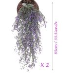 2 stuks hangende mand kunstmatige bloem, kunstmatige bloemen aan de muur, muur gemonteerde kunstmatige bloemen, kunstmatige bloemen buiten, kunstmatige hangplanten voor thuis, tuin