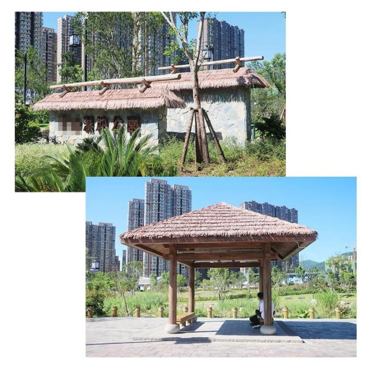 Simulation Thatch Tile Plastic Natural Wild Fake Straw Artificial Fake Thatch Straw Dekoration Bauernhaus Traufe Stroh Pe Flame Retardant Plastic (Farbe: Gelb A,Größe: 2St)