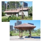 Palm Thatch Läufer Roll künstliche Thatch Fliese Kunststoff Thatch künstliche für Park Seaside Scenic Spot Dekoration Stroh Dach Traufe Fake Thatch Bauernhaus Dachdekoration St