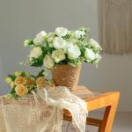4 trossen pioenrozen voor decoratie kunstrozen nepboeket echte touch zijden bloemen voor vaas bruiloft woondecoratie (wit)