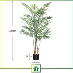 Kunstpalm, 130 cm, grote kunstplant in pot, kunststof palm, ziet eruit als een echte plant, decoratie voor woonkamer, balkon, slaapkamer, kantoor, cadeau voor een housewarming (2 s
