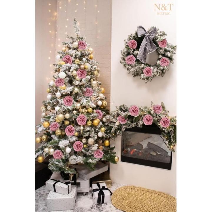 Kunstglitterbloemen, 25 stuks kunstrozen, doe-het-zelf bloemen met steel, voor bruiloft, boeketten, middenstukken, arrangement, feest, babyshower en woondecoratie (roze)
