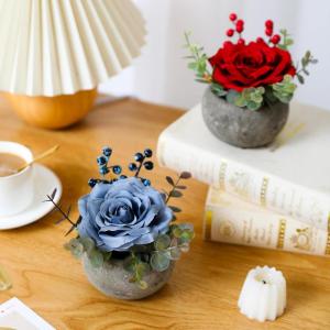 Künstliche Blume (2, Blaue Rose)