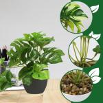 Monstera kunstplant in potten, mini-, voor binnen en buiten, als echt geschikt voor balkon