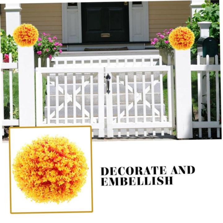 2st Eukalyptus-grasball Künstliche Pflanzen Für Den Innenbereich Künstliche Eukalyptusblätter Lavendel Formschnitt Ball Faux-laubkugeln Künstliche Zimmerpflanzen Orange Plasti