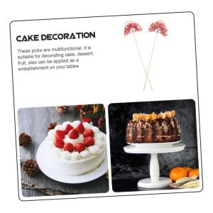 2st Blumenstab 2022 Cupcake-Picks Japanische Fan-Dekorationen Blumenarrangement-Fan Künstliche Blumenstiele Blumenstrauß-Arrangement Pflücken Sushi-Arrangement-Sticks Rosa Hölz