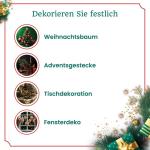 Set van 29 - kerstversiering groen zilver wit om op te hangen - kunststof kerstboomversiering