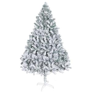 Kerstboom met sneeuw gevlokte kunstsneeuw-kerstfeestdagen, potloodboom, winterfeestdecoratie, 800 realistische takken, versterkt, 210 cm