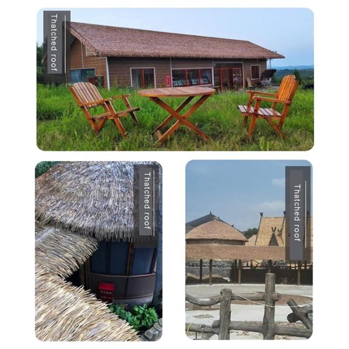 Simulation Thatch Tile Plastic Natural Wild Fake Straw Artificial Fake Thatch Straw Dekoration Bauernhaus Traufe Stroh Pe Flame Retardant Plastic (Farbe: Gelb A,Größe: 2St)