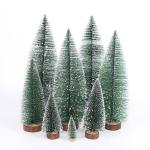 9 stuks kunstkerstboom, mini-kerstboom, tafeldecoratie, dennenboomdecoratie, kerstversiering, kerstversieringen voor Kerstmis, feest, doe-het-zelf knutselen, groen, 15 cm, 20 cm, 2