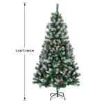 Kunstkerstboom, 180 cm, met sneeuwvlokte kerstboom met dennenappels en rode bessen, metalen voet en eenvoudige opbouw voor feestdagdecoratie. (180 cm Pinecone en rode bessen)