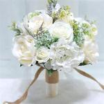 Hochzeitsstrauß for die Braut mit künstlichen Blumen, DIY-Sträuße, romantischer Hochzeitsstrauß, Brautsträuße, künstliche Blumen(White)