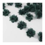 Rosa Blütenblatt Chiffon Spitze Stoff gewebtes Material Dekoration Liebe Geschenk Bänder Crafts 50mm Breite (60 Stücke/Los) (Color : Green)