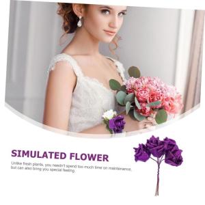 50 Stück Rosenkopf Artificial sztuczne kwiaty Simulationsblume Blumen künstlich künstliche Blumen heimische Blumen schmücken Blumendekoration für zu Hause Sport Violett