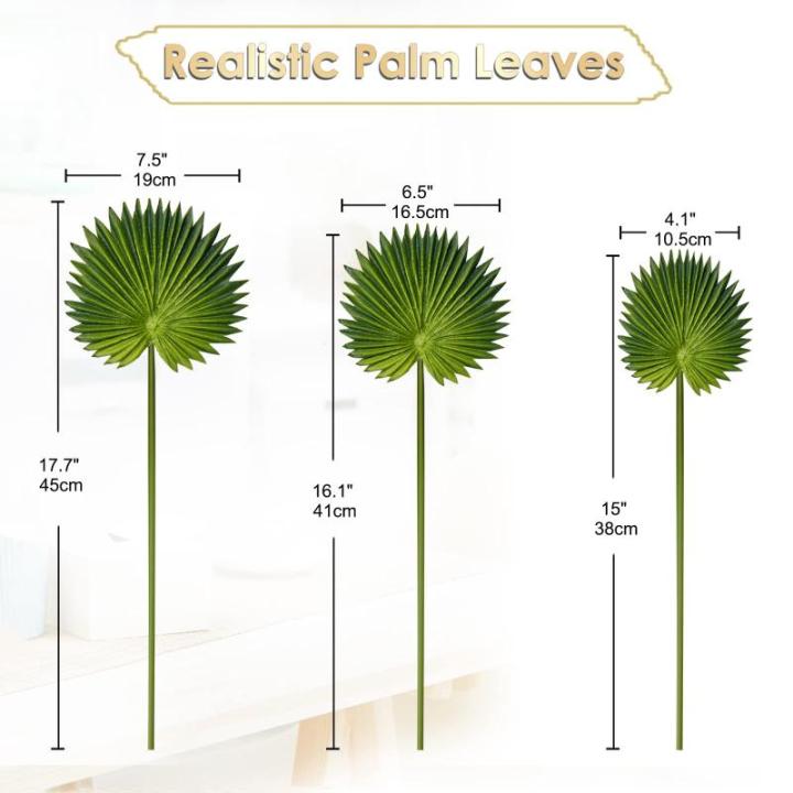 Set van 2 kunstpalmbladeren kunstplant palm PU kunstbladeren met buigzame stee decoratie kunstplant voor huis tuin feest kantoor decoratie bloemenversiering