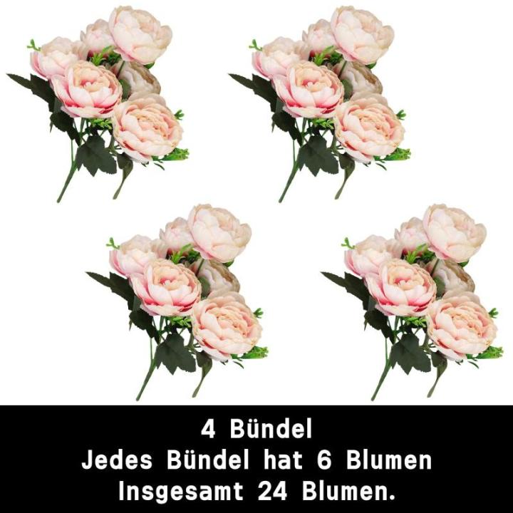 Kunstblumenstrauß Künstliche Blume Pfingstrose Gefälschte Blumen Hochzeit Blumenstrauß Dekoration Tabelle Küche Büro Garten Innen Im Freien Braut Pflanzen 0808
