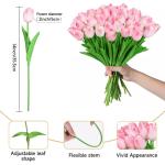 15 stuks kunsttulpen, kunsttulpen van latex, realistisch boeket van tulpen voor doe-het-zelf boeketten, bruiloft, woondecoratie (sakura)