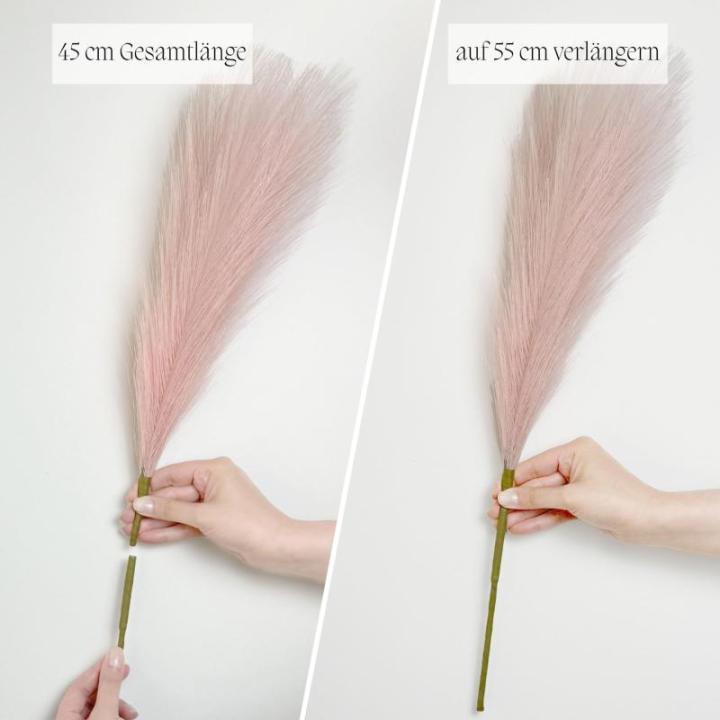 Kunstpampasgras, klein, kleur roze, 5 stelen, 55 cm lengte, kunstmatig pampasgras, woonkamer, droogbloemen voor slaapkamer, bruiloft, boho-decoratie