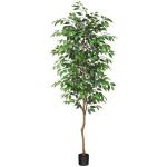 Ficus Benjamina , groot, 210 cm, met natuurhouten stam, kamerplant, kunstboom in pot, voor thuis, kantoor, balkon, decoratie (1 stuks)