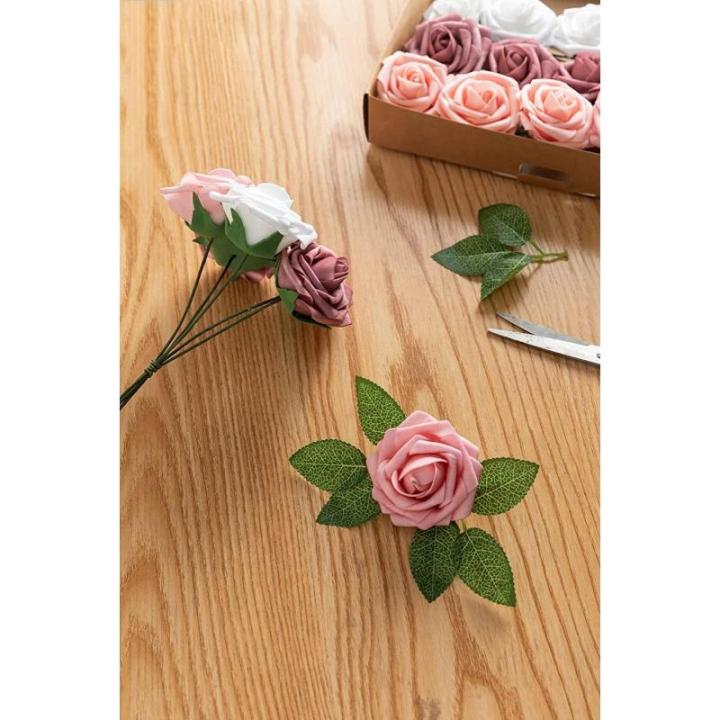 25 stuks echt uitziende nep roos hoofd, nepbloemen Realfor DIY bruiloft boeketten Centerpieces arrangementen Party Home Decoraties, Freecombination1