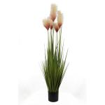 Kunstgras, kunstgras, decoogras, kunstplant, kamerplant, groene plant, kunstmatige plant, decoratie, in zwarte pot, zeer realistisch, groen (136 cm - artikelen. MN-KP-2225)