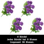 Boeket van kunstbloemen, hortensia, kunstbloemen, als echt voor bruidsboeketten, huis, kantoor, hotel, feestdecoratie, middenstuk, bloemstukken, bloemstukken