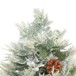 Künstlicher Weihnachtsbaum mit LED Beleuchtung Weihnachtsbaum mit Schnee mit Tannenzapfen Grün und Weiß PVC 120 x 65 cm