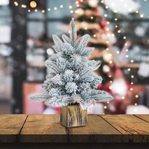 Mini-Weihnachtsbaum, Miniatur-Baumsammlung, Tischdekoration, dekorativer verschneiter Baum, Tisch-Weihnachtsbaum für Party-Shop-Schaufenster, 45 cm Runder AST