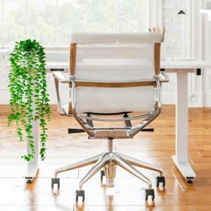 Kunstmatige eucalyptus (60 cm) in witte keramische pot: kunstmatige hangplanten | kunstmatige planten als echt | hangende | kunstplant hangend in pot | kunstplant kunstplant