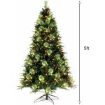 Künstlicher Weihnachtsbaum, Tannenbaum mit Metallständer, künstlicher Weihnachtsbaum für Zuhause, Büro, Innen- und Außenbereich, einfache Montage, 1,8 m
